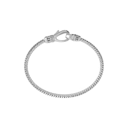 GUESS Silver Tone Squared Curb Chain Hook Bracelet