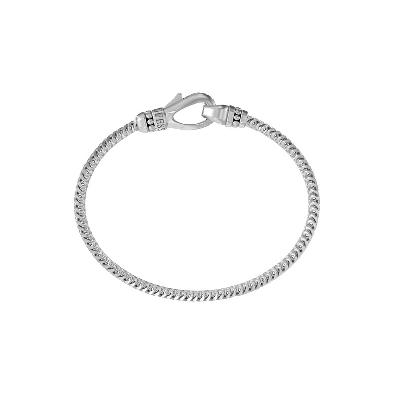 Main Image 1 of GUESS Silver Tone Squared Curb Chain Hook Bracelet