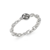 Thumbnail Image 1 of Guess Savage Rebel Men's Black Crystal Charm Silver Chain Bracelet 8.3"