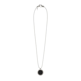 Guess Urban Code Men's Black Pendant Silver Necklace 26"