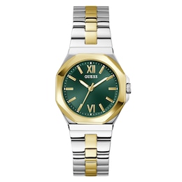 Guess Empress Women's Green Dial & Two-Tone Stainless Steel Bracelet Watch