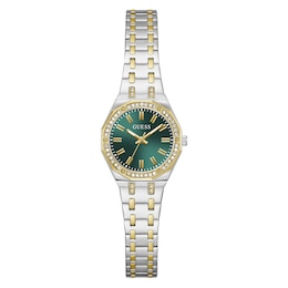 Guess Pixie Women's Green Dial & Two-Tone Stainless Steel Bracelet Watch