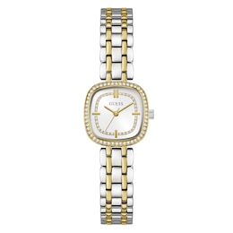 Guess Women's White Dial & Two-Tone Stainless Steel Bracelet Watch