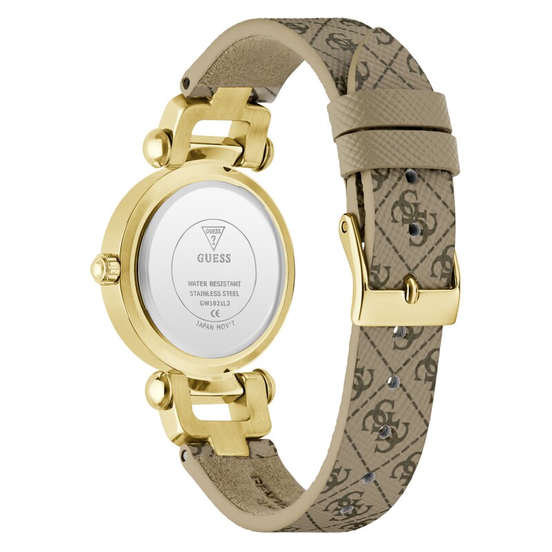 Main Image 3 of Guess Ginger Women's Champagne Dial & Beige Leather Strap Watch