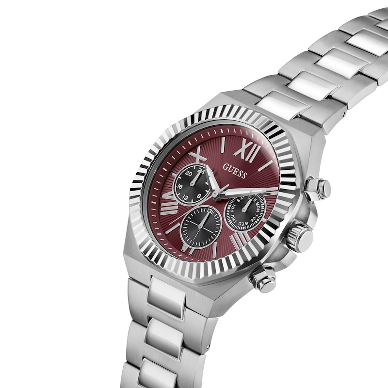 Main Image 6 of Guess Equity Men's Red Dial & Stainless Steel Bracelet Watch