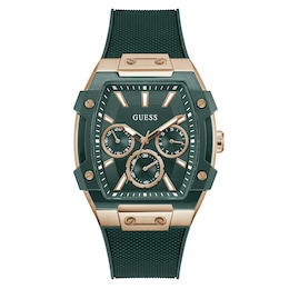 Guess Phoenix Men's Green Dial & Silicone Strap Watch