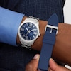 Thumbnail Image 3 of Guess Men's 44mm Blue Dial Interchangeable Stainless Steel Bracelet And Navy Silicone Strap Watch