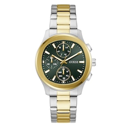Guess Palmer Green Dial & Two Tone Bracelet Watch