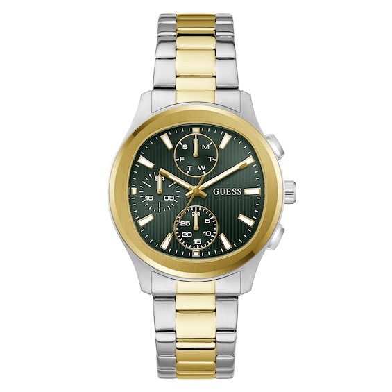 Guess Palmer Green Dial & Two Tone Bracelet Watch