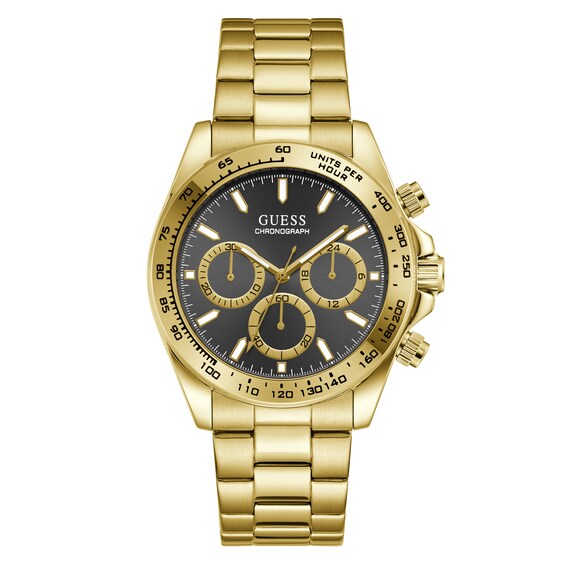 Guess Arthur Black Dial & Gold Tone Bracelet Watch