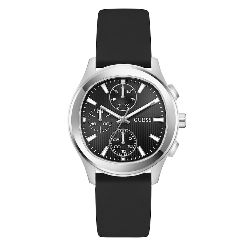 Main Image 1 of Guess Palmer Men's Black Dial & Silicone Strap Watch