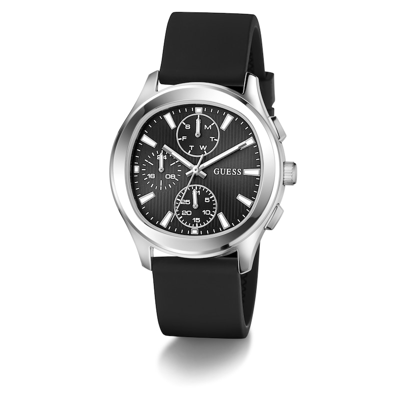 Main Image 5 of Guess Palmer Men's Black Dial & Silicone Strap Watch