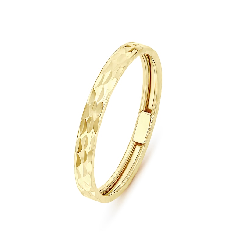 Main Image 2 of 9ct Yellow Gold Diamond Cut Ring