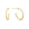 Thumbnail Image 1 of 9ct Yellow Gold Linear Detail Half Hoop Earrings