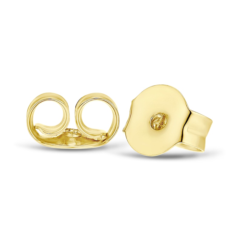 Main Image 2 of 9ct Yellow Gold Linear Detail Half Hoop Earrings