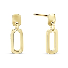 9ct Yellow Gold Open Rectangle Drop Earrings