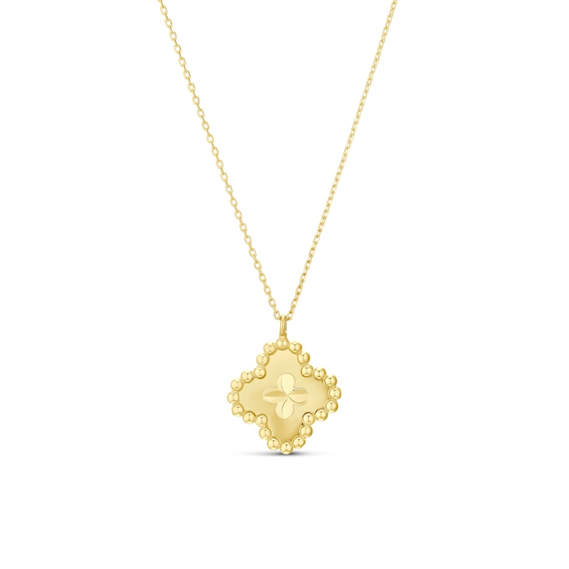 Main Image 1 of 9ct Yellow Gold Clover Motif Pendant