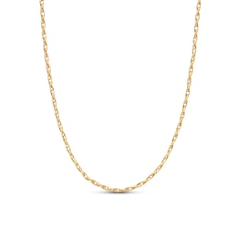 9ct Yellow Gold Hollow Double Oval Belcher Chain Necklace 18"