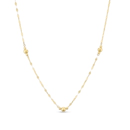 9ct Yellow Gold Ball Station Fancy Chain Necklace