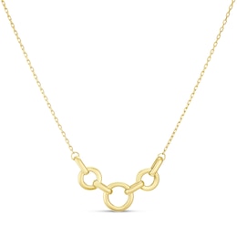 9ct Yellow Gold Triple Circle Bar Necklace