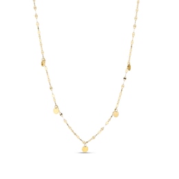 9ct Yellow Gold Disc Droplet Fancy Chain Necklace