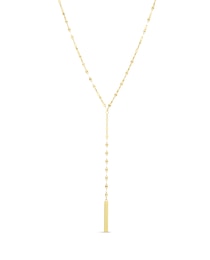 9ct Yellow Gold Fancy Chain Bar Lariat Necklace