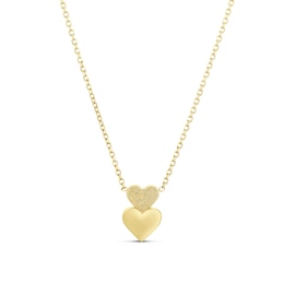 9ct Yellow Gold Double Heart Necklace