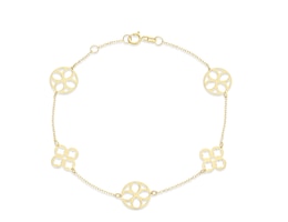 9ct Yellow Gold Cut Out Clover Motif Bracelet