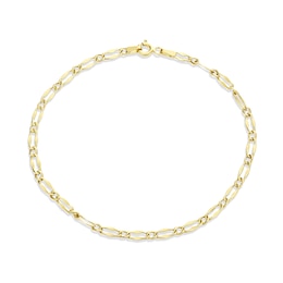 9ct Yellow Gold Fancy Concaved Link Chain Bracelet