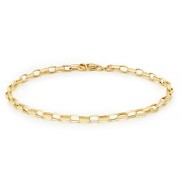 9ct Yellow Gold Hollow Concave Belcher Bracelet 7.25"