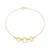 Thumbnail Image 1 of 9ct Yellow Gold Triple Circle Bar Chain Bracelet
