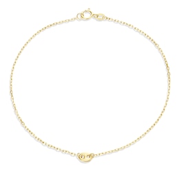 9ct Yellow Gold Oval Motif Chain Bracelet