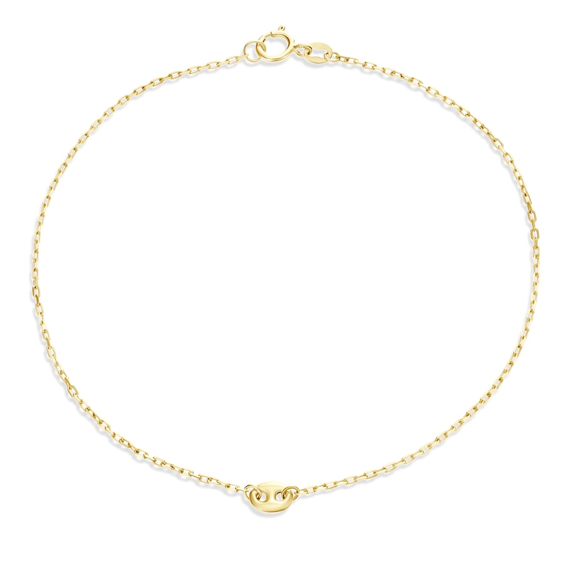 Main Image 1 of 9ct Yellow Gold Oval Motif Chain Bracelet