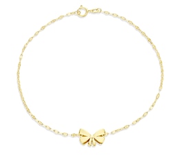 9ct Yellow Gold Bow Chain Bracelet