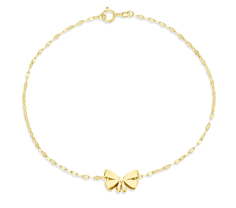 Main Image 1 of 9ct Yellow Gold Bow Chain Bracelet