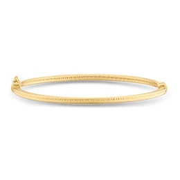 9ct Yellow Gold Diamond Cut Edge Bangle