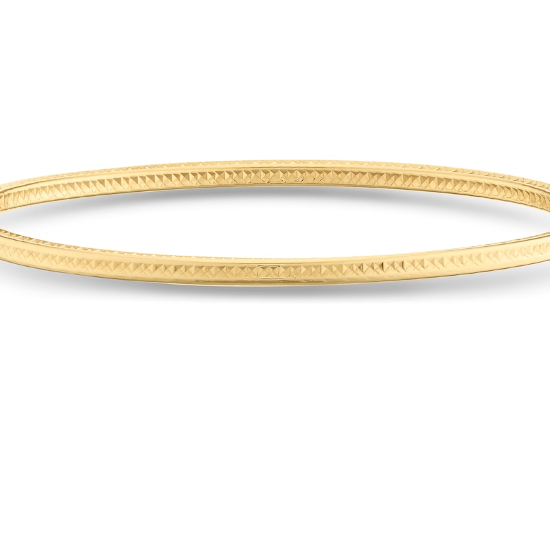 Main Image 2 of 9ct Yellow Gold Diamond Cut Edge Bangle