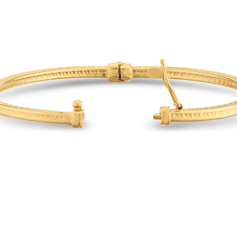 Main Image 3 of 9ct Yellow Gold Diamond Cut Edge Bangle
