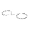 Thumbnail Image 2 of Sterling Silver Polish & Textured Twist Hoop Earrings