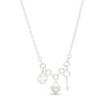 Thumbnail Image 1 of Sterling Silver Clover, Key & Cubic Zirconia Heart Charm Necklace