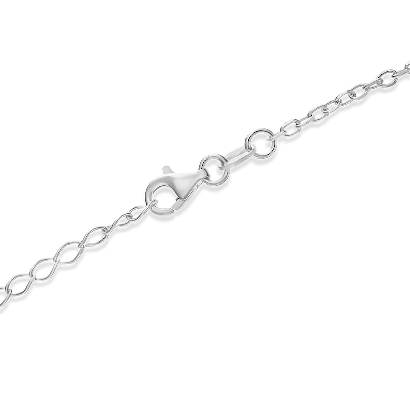 Main Image 3 of Sterling Silver Clover, Key & Cubic Zirconia Heart Charm Bracelet