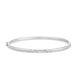 Sterling Silver Diamond Cut Textured Bangle