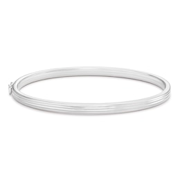 Sterling Silver Linear Textured Bangle