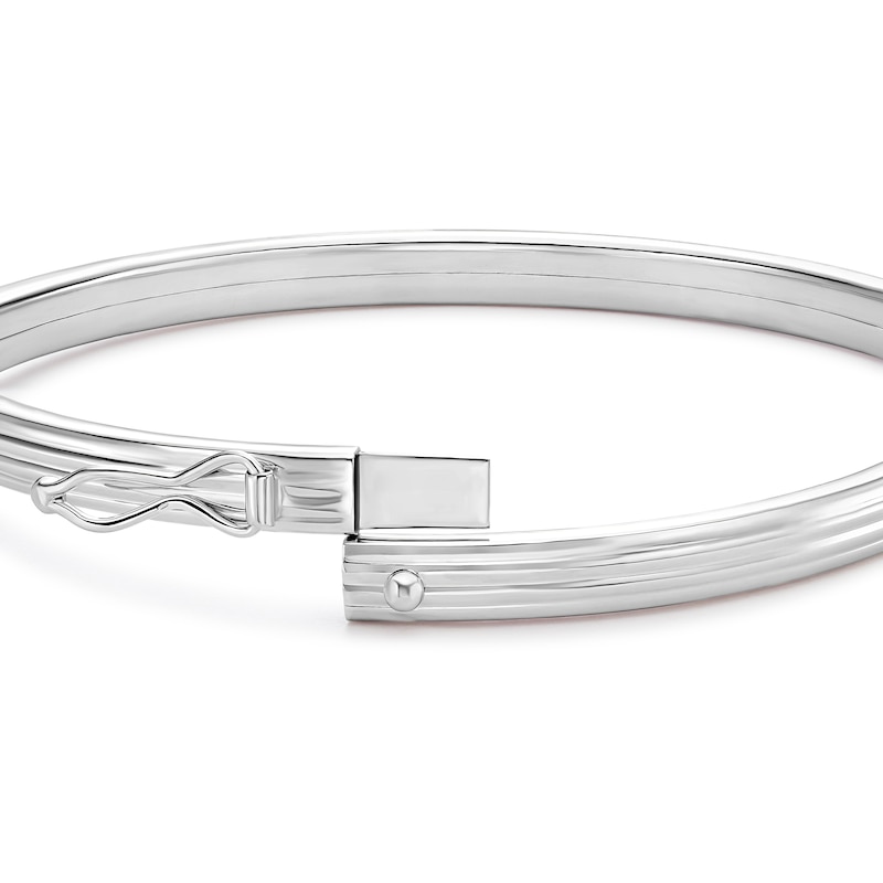 Main Image 3 of Sterling Silver Linear Textured Bangle