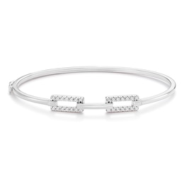 Sterling Silver Cubic Zirconia Links Bangle