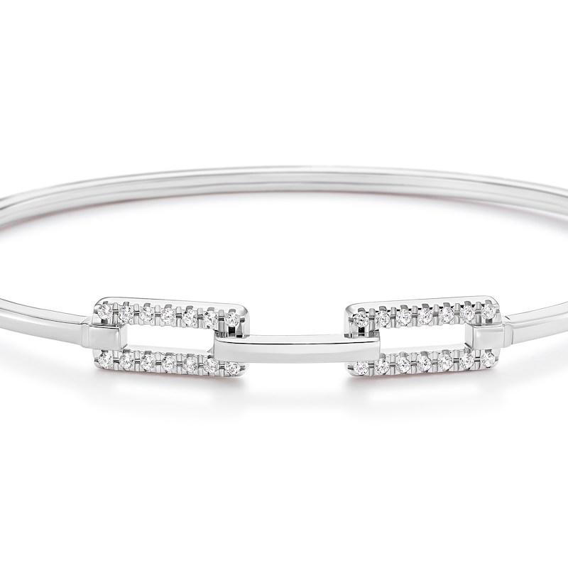 Main Image 2 of Sterling Silver Cubic Zirconia Links Bangle