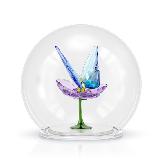 Swarovski Idyllia Glass Ball Crystal Butterfly and Flower Figurine
