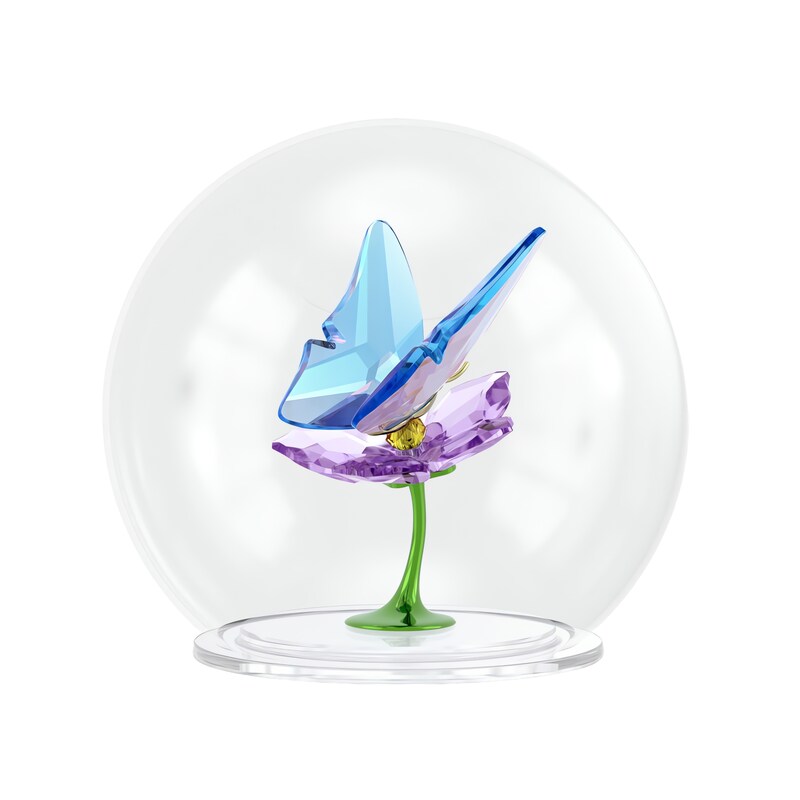 Main Image 2 of Swarovski Idyllia Glass Ball Crystal Butterfly and Flower Figurine