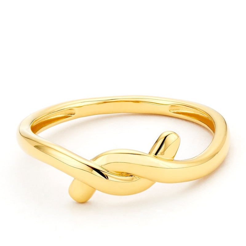 Main Image 1 of Sterling Silver Yellow Gold Plated Twist Knot Ring