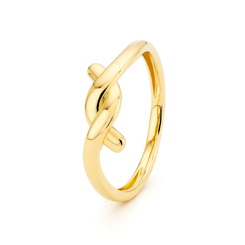 Main Image 2 of Sterling Silver Yellow Gold Plated Twist Knot Ring